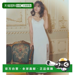 睡裙 女士斜裁开叉长款 侧边透视蕾丝设 日本直邮RAVIJOUR 1h可退