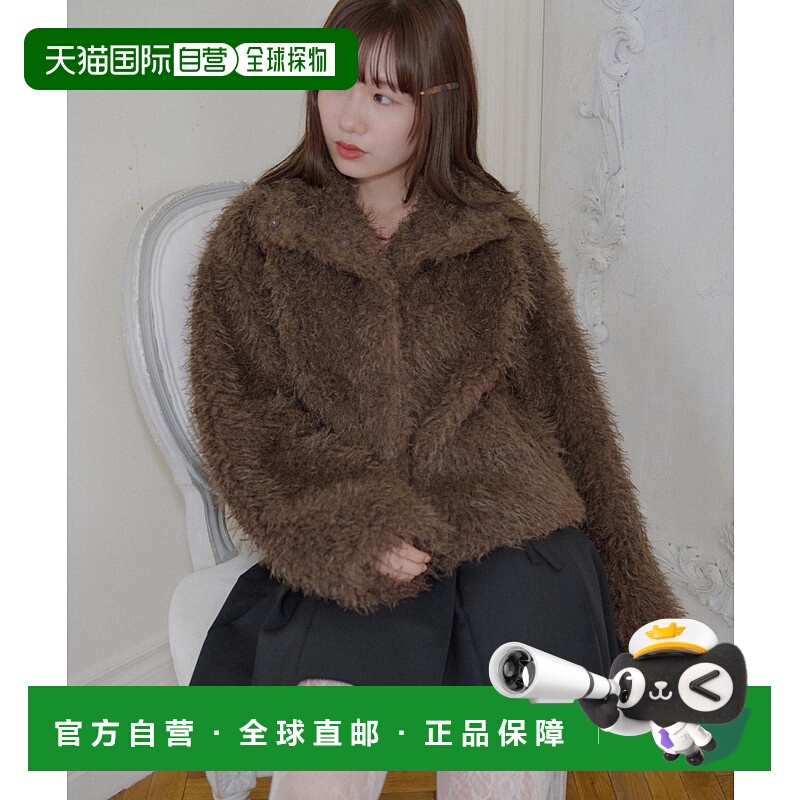 1h可退 日本直邮Discoat 女装 加厚宽松半拉链仿毛领外套 DCU1052