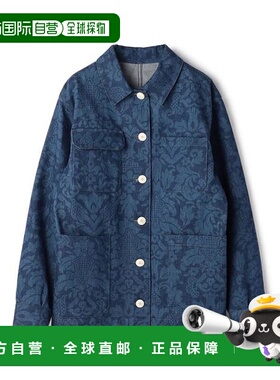 1h可退 日本直邮TOMORROWLAND 蓝色牛仔印花工装夹克