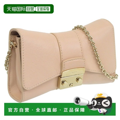 日本直邮FURLA 女士链条单肩包 皮革 米色 METROPOLIS CROSSBODY