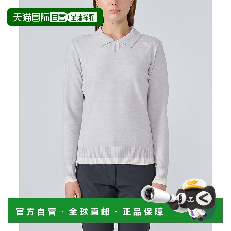 日本直邮DESCENTE 羊毛混纺带帽套头高尔夫毛衣