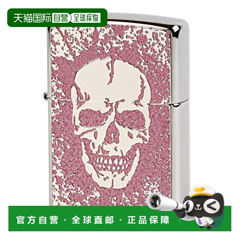 【日本直邮】Zippo芝宝 打火机 骷髅 雕刻加工 粉色 2MPP-Skull(P