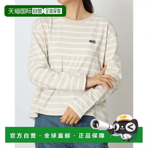 日本直邮New Balance 女士长袖T恤 长袖条纹T恤 肘部贴布 AWT5561