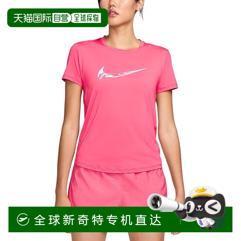日本直邮Nike  Dri-FIT 图案圆领跑步短袖 T恤 女款 翠菊粉/冰川
