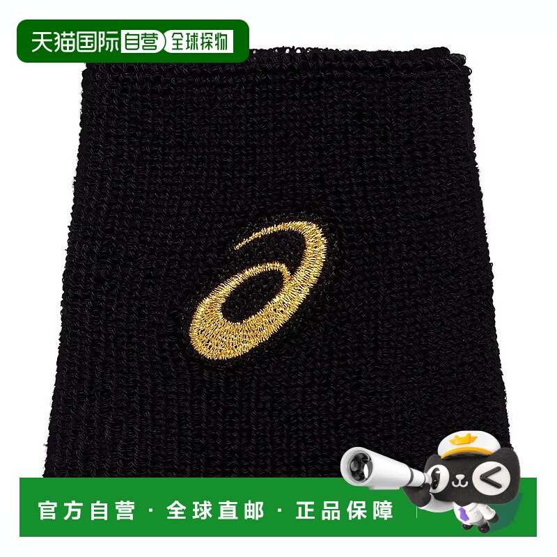 日潮跑腿Asics亚瑟士 男女款护腕 黑色金色 F 3033B872.001