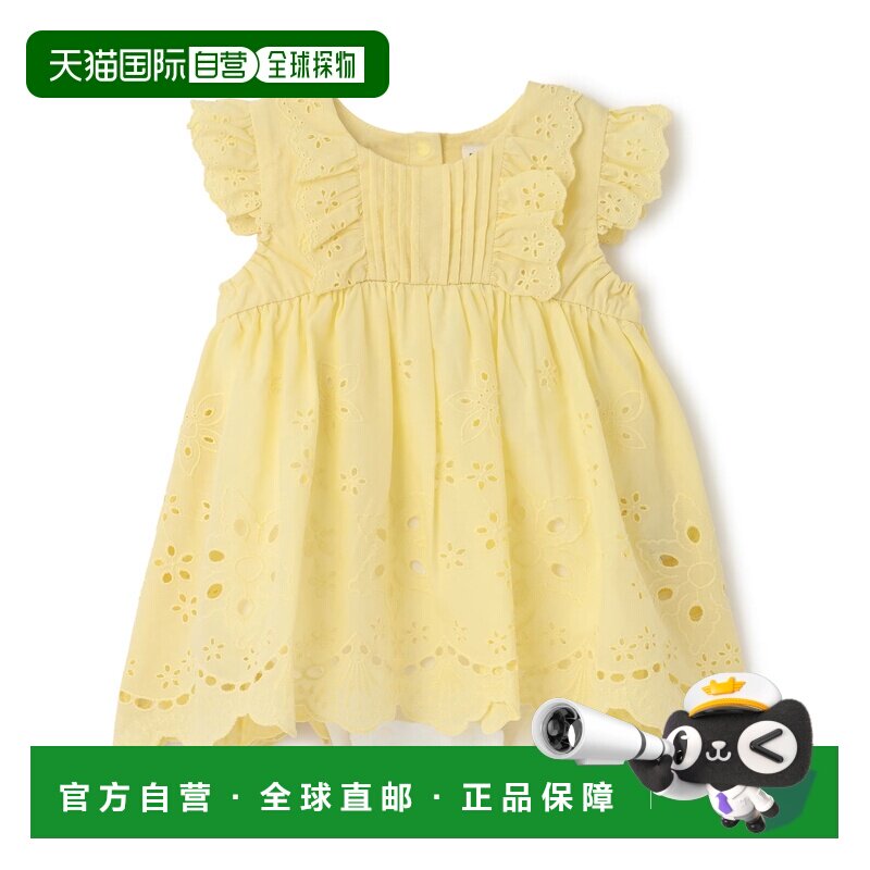 日本直邮petit main 儿童 连体衣女婴春夏款刺绣蕾丝连体裙装 966