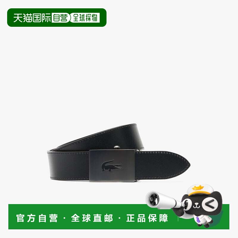 日本直邮LACOSTE 扭蛋带扣双面皮革皮带 腰带深棕色