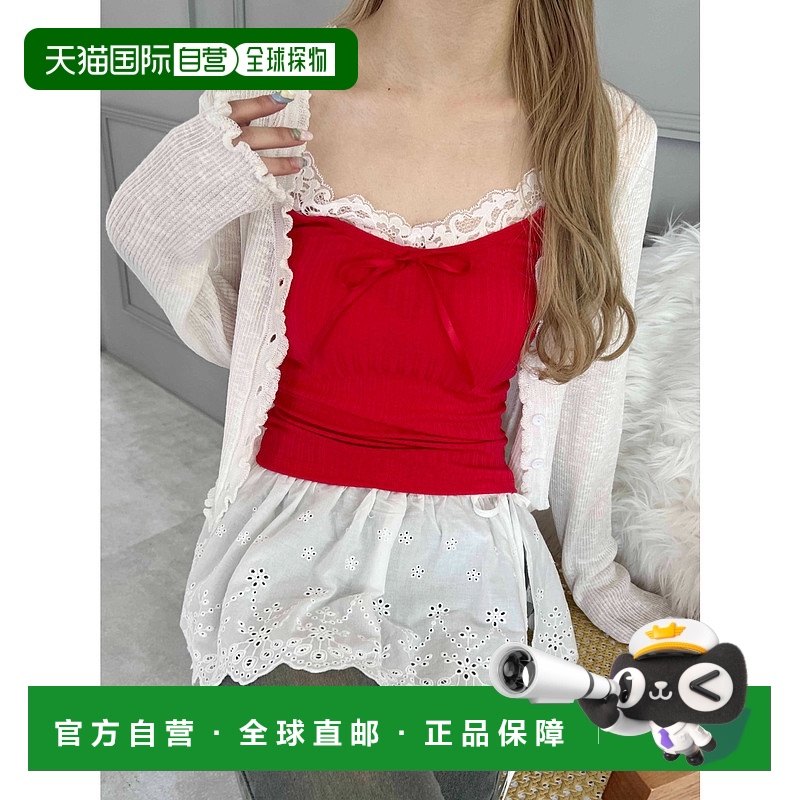1h可退 日本直邮PHILLY 女士长款蝴蝶结吊带背心 PWC25SS162蕾丝