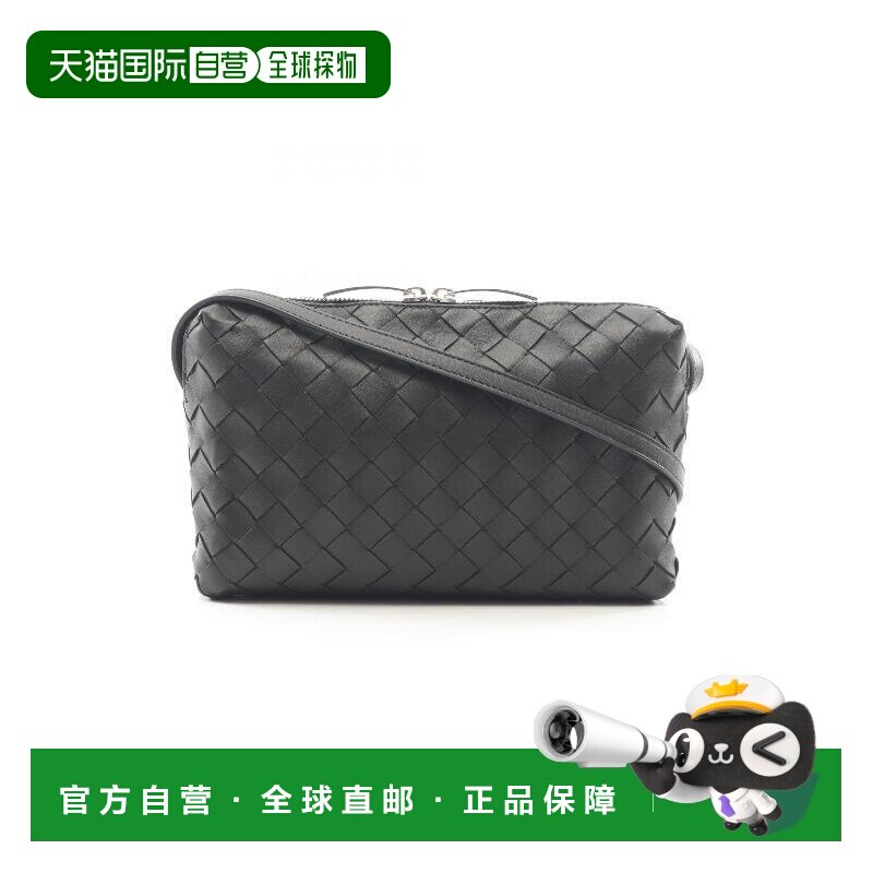 日本直邮中古Bottega Veneta葆蝶家女包S级99新羊皮斜挎包黑色图片