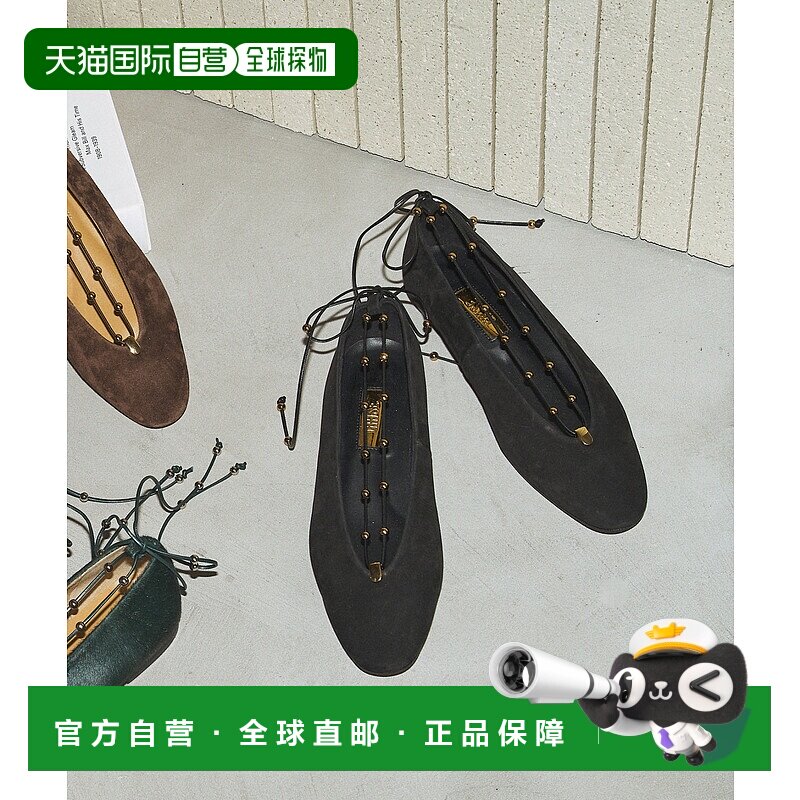 1h可退 日本直邮GRISE女款皮革金属球装饰芭蕾鞋 25192826582730