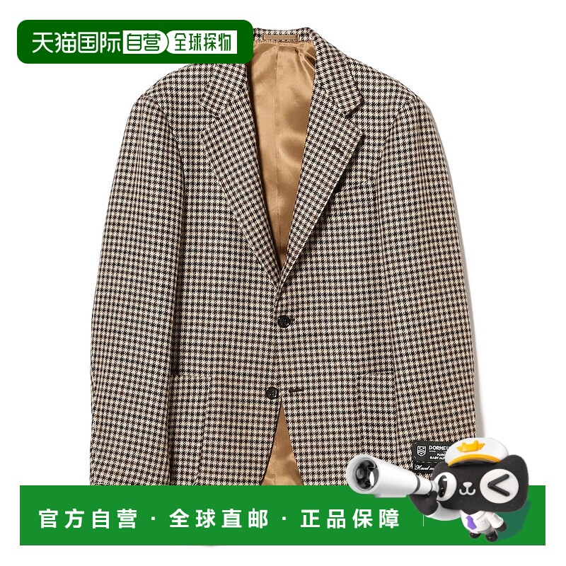 1h可退 日本直邮BEAMS F 男装 DORMEUIL贝贝羊驼毛枪花呢格纹西装