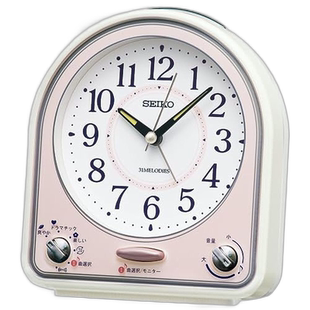【日本直邮】Seiko闹钟 31曲白珍珠部分粉珍珠139×126×70mmQM75