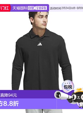 日本直邮adidas 高尔夫长袖宽松版型 Polo 衫 [KKW56-JN3038] 黑