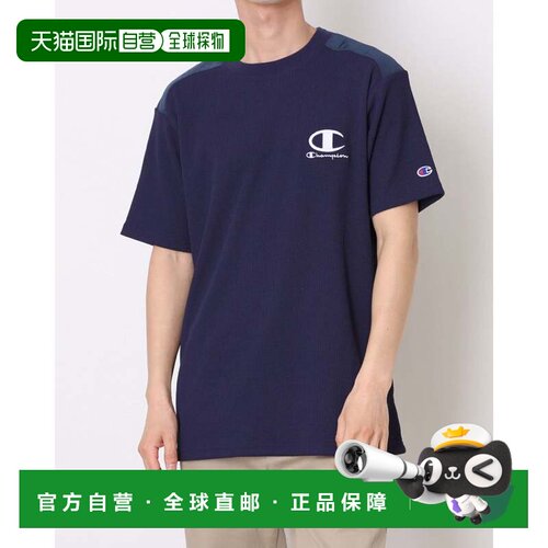 日本直邮Champion 男士短袖T恤 C3-DS317 深蓝色