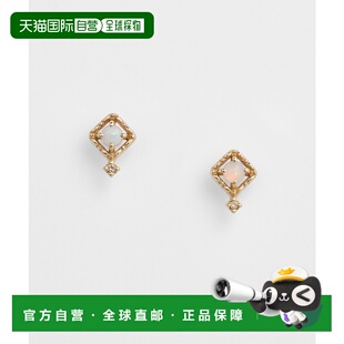 1h可退 日本直邮agete 阿卡朵 K10女士欧泊钻石耳钉 10244112590