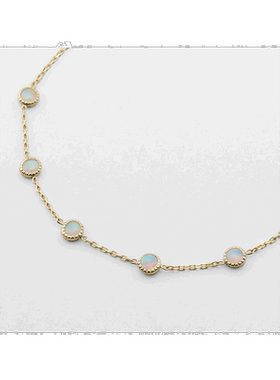 日本直邮日潮 agete 阿卡朵K10蛋白石手链白色 均码