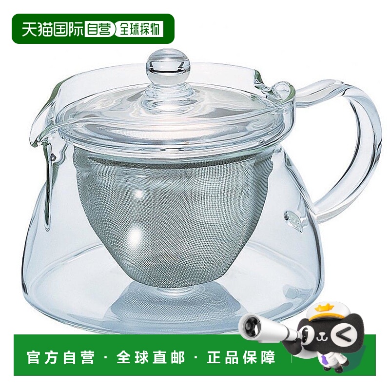 【日本直邮】HARIO哈里欧 过滤茶壶耐热玻璃带不锈钢450ml