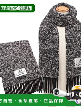 日本直邮MARNI 流苏和徽标 Boucle 编织围巾灰色男女通用MARNI SC