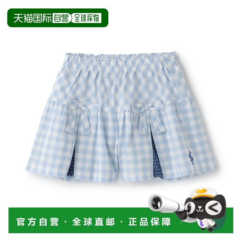 日本直邮by LOVEiT品牌官方发货女童先染全棉格纹阔腿短裙裤松紧