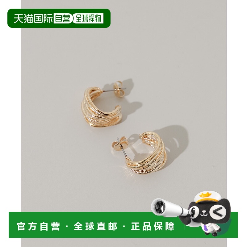 1h可退 日本直邮SMELLY 女士 宽幅线条设计 Hoop耳环 SM261302242