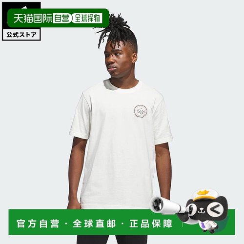 日本直邮 adidas 坎特里俱乐部风景图形男士短袖T恤 JN2512 白色