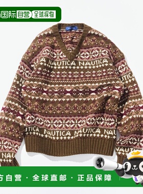 1h可退 日本直邮NAUTICA男装宽松版型费尔岛提花圆领针织衫 10312