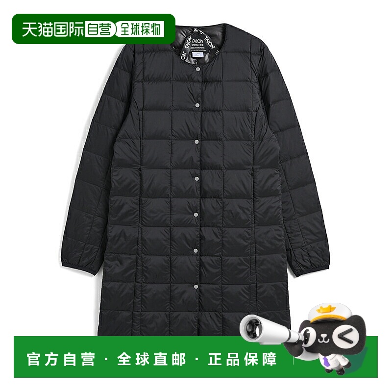 日本直邮TAION 圆领长款羽绒服L码黑色TAION-W104-LONG