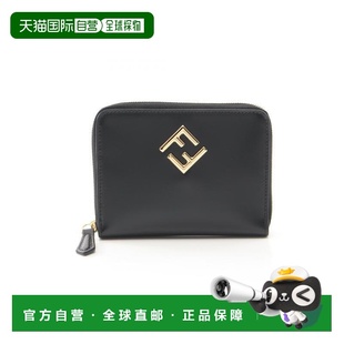 日本直邮中古Fendi芬迪女S级99新fendi芬迪牛皮长钱包黑色