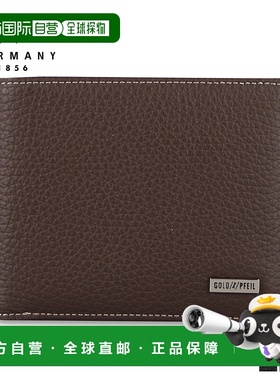 日本直邮GOLD PFEIL 钱包双折钱包卡包男士真皮高级钱包黑色深棕