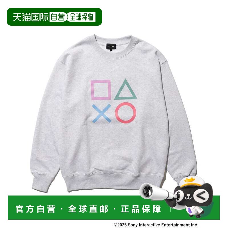 1h可退 日本直邮BEAMS男装 PlayStation联名款圆领卫衣 游戏印花