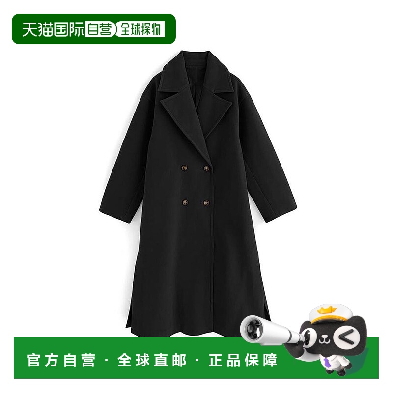 日本直邮日潮 GRL 侧开衩双扣切斯特大衣外套羊毛长外套 ZE759