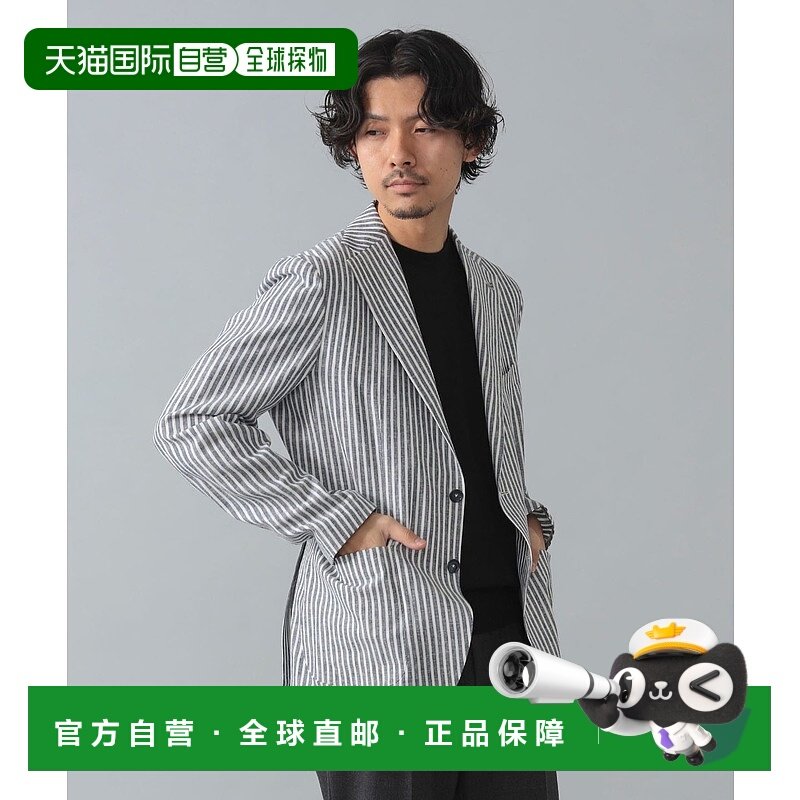 1h可退 日本直邮TAGLIATORE 男士G-DAKAR亚麻混纺条纹西装外套 24