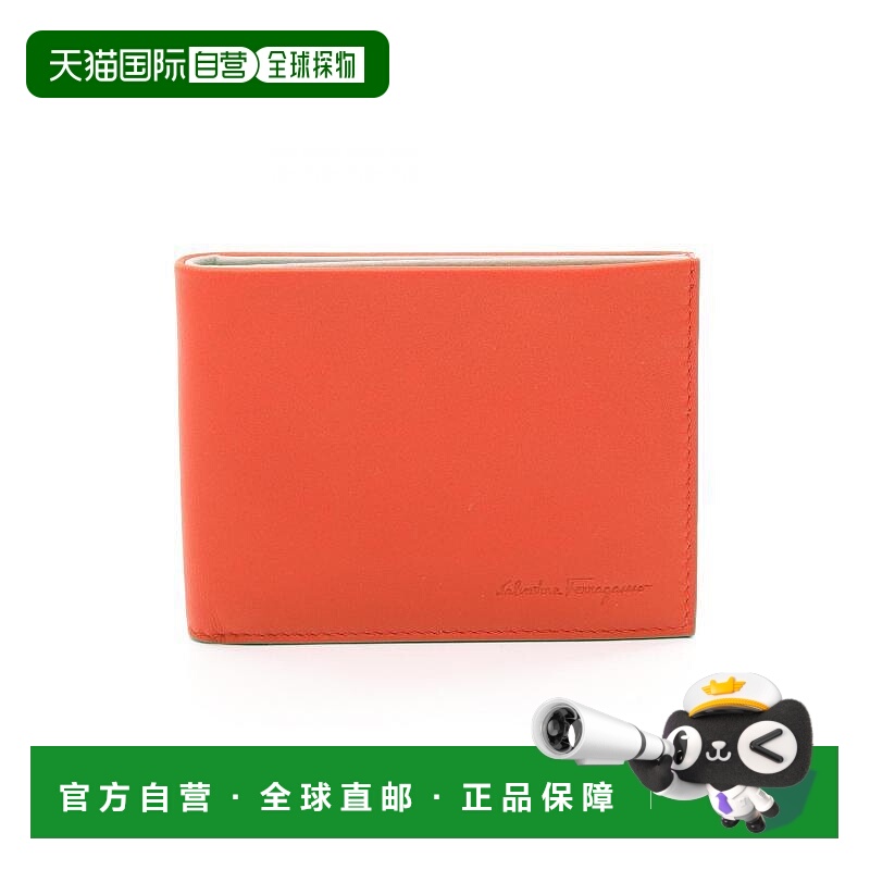 日本直邮中古Ferragamo菲拉格慕男A级95新Bi-fold wallet双折钱包