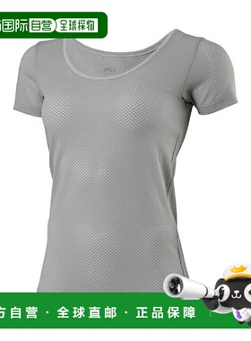 日本直邮 Mille 女士半袖速干打底衫 U领 灰色 [7372]户外