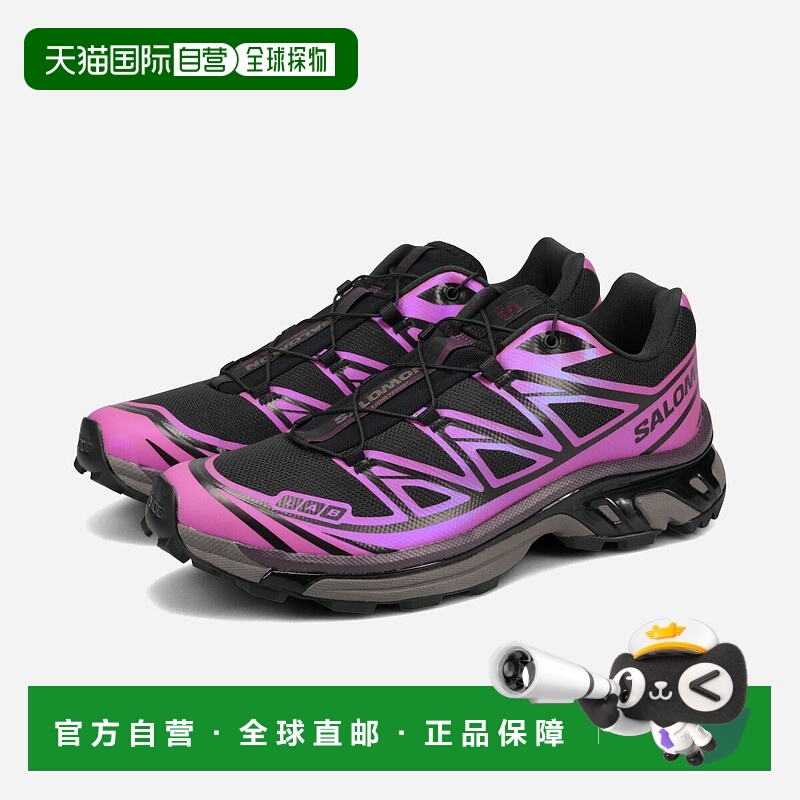日本直邮SALOMON XT-6 IRIDESCENT 男女低帮运动鞋 黑色/蜀葵色/