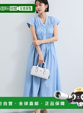 1h可退 日本直邮VIS 女士褶皱设计V领长裙 2025ABVE15110连衣裙