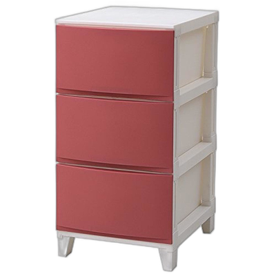 【日本直邮】sanka 3层收纳柜 rooms 砂粉 squ+ROOM'SshadeRSD-S3