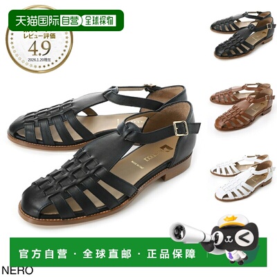 日本直邮PASCUCCI 女士廓尔喀凉鞋时尚 838 Foulard Nero 带绑带