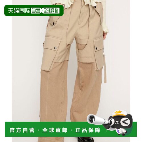日本直邮KNIT DOCKING 工装裤 阔腿裤休闲裤卡其色