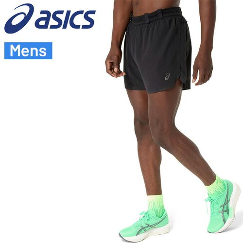 日本直邮Asics 跑步短裤 透气轻量 5英寸 黑色 2011D436