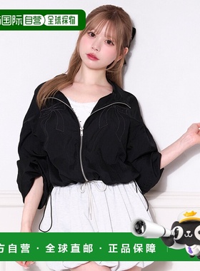 1h可退 日本直邮apres jour 女士透视感刺绣蝴蝶结拉链外套 32251