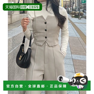 日本直邮JUNOAH 后背蕾丝拼接衬衫+阔腿裤套装 JU5602EW006801 服