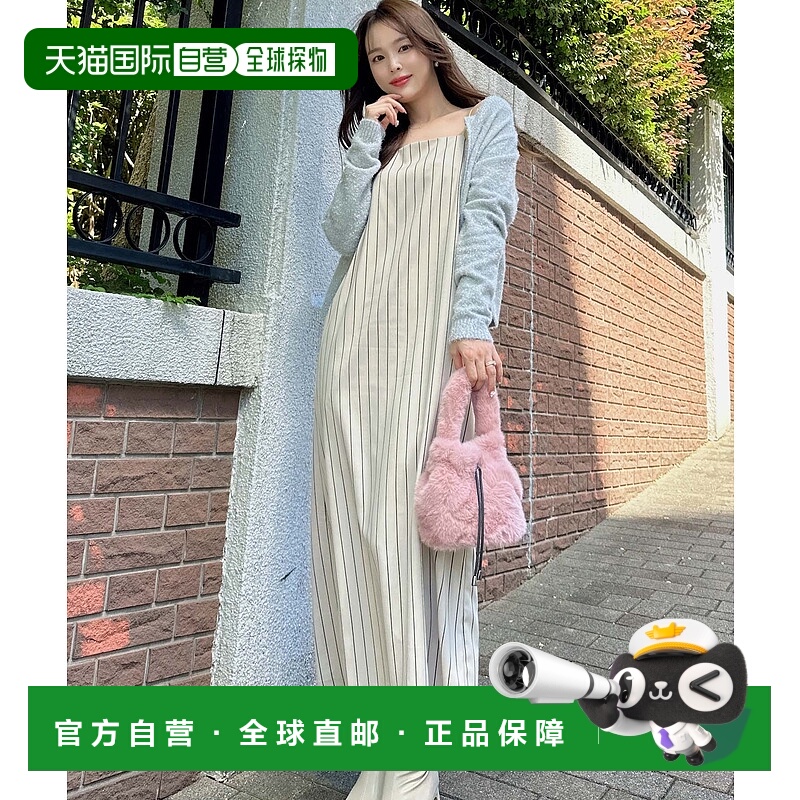 1h可退 日本直邮fifth 女士细肩带条纹吊带连衣裙 ES24F0111