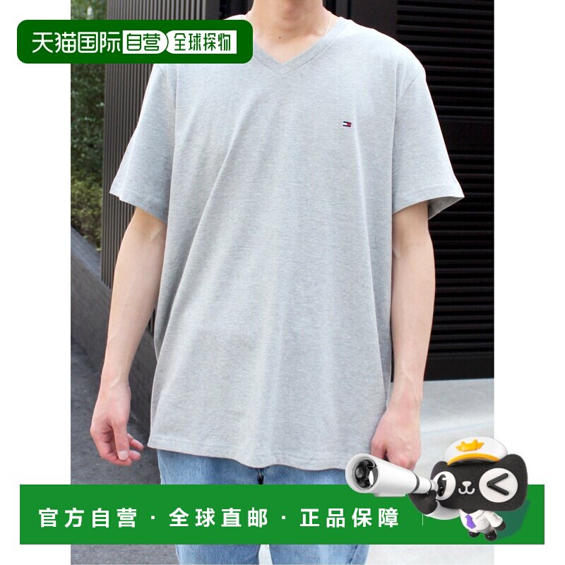 日本直邮Tommy Hilfiger logo V领T恤短袖女装男装图片