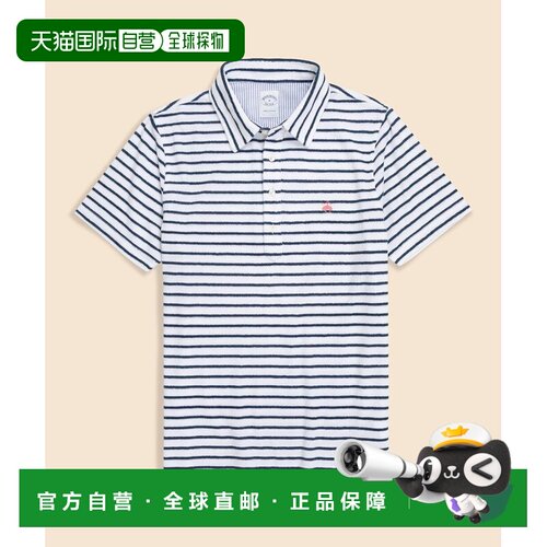 日本直邮GF Logo 棉/聚酯纤维条纹毛圈布polo衫