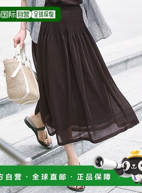 日本直邮23区 可清洗闪亮薄纱针织阔摆裙 [234613EW16550]裙子