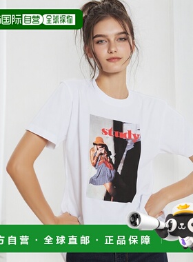 1h可退 日本直邮BIOTOP 女士STUDY联名款写真印花T恤 2025ABOM050