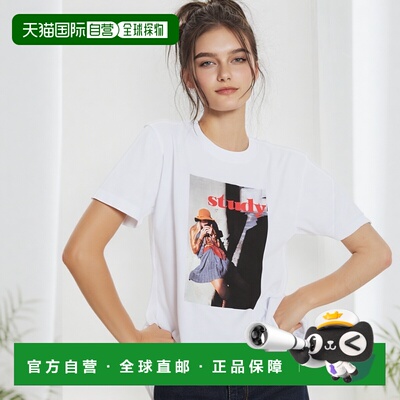 1h可退 日本直邮BIOTOP 女士STUDY联名款写真印花T恤 2025ABOM050