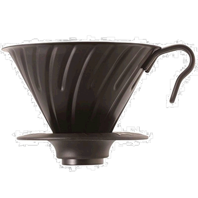 【日本直邮】HARIO V60金属质感手冲咖啡滤杯  1~4杯用哑光黑