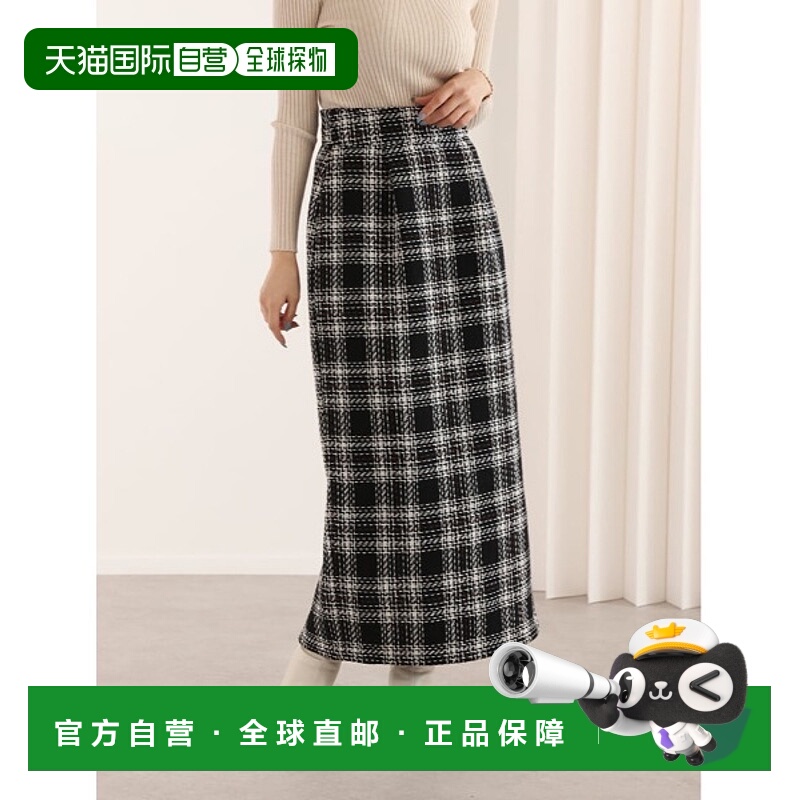 1h可退 日本直邮fifth 女装 格纹后开衩窄身半身裙 ES25F0304